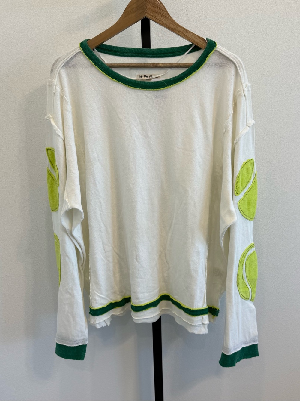 NWT Free People We the Free You are A Star Tennis Motif Long Sleeve Large Casua